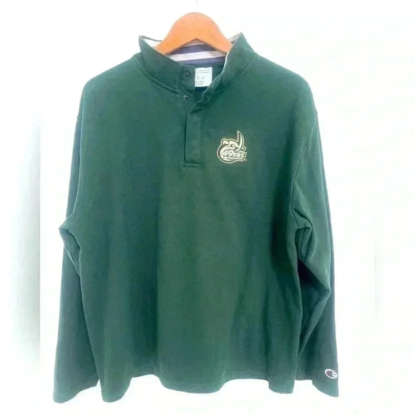 Champion Men’s 49ers Green 1/4 Button Pullover Size Large - Picture 1 of 7
